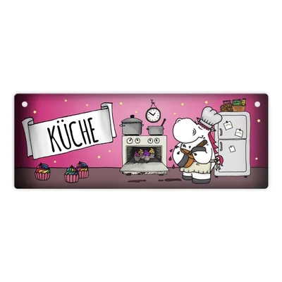 Produktbild von Honeycorns Metallschild mit Einhorn Küche Motiv Metallschild Wandschild Schild