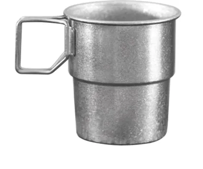 Produktbild von Stapelbare Kaffeebecher, Titan-Campingbecher, 300 ml, faltbarer Griff, Outdoor-Kaffeebecher, wiederverwendbarer Metallbecher, Campingbecher