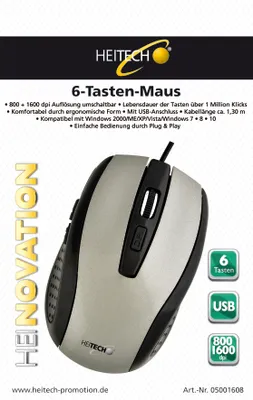 Produktbild von Optische SD 6-Tasten-Maus, Computer Maus Mouse