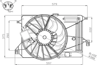 Obrázek produktu pro Ventilátor chlazení motoru NRF pro FORD C-MAX II