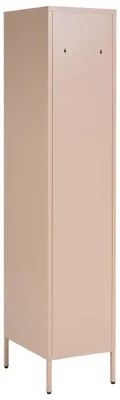 Produktbild von BELIANI Metallschrank Beige Stahl 185cm hoch Modern mit abschließbarer Tür Kleiderstange 2 Türhaken 5 Fächern Wohnzimmer Schlafzimmer Büro Archiv