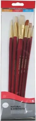 Produktbild von DALER ROWNEY Weiße Borstenpinsel 6 Stück 40600