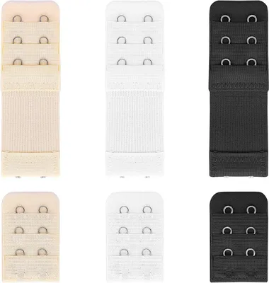 Obrázek produktu pro Prodlužovač podprsenky se 2 háčky, 6 kusů, měkký a pružný, pro těhotenství a přibývání na váze, prodlužovač podprsenky s háčky z nerezové oceli