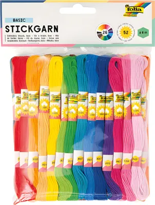 Produktbild von Stickgarn 52 Docken à 8m in 26 Farben, 1Set