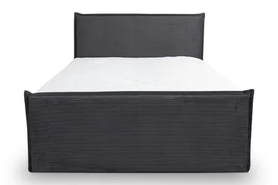 Produktbild von VENASI Boxspringbett 180x200 mit Bettkasten, Vanessa Doppelbett Grau Cordstoff