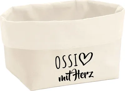 Produktbild von Huuraa Organizer Ossi mit Herz 3 Liter Medium Canvas Baumwolle Utensilo Geschenkidee