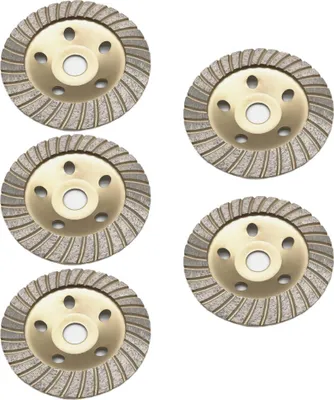 Produktbild von 5x Trade-Shop Diamant Turbo Schleifteller Ø 125mm 22,23mm Bohrung für Beton Estrich Kalksandstein Mauerwerk Naturstein Fliesenkleber Marmor Granit Putz
