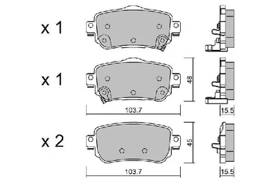 Produktbild von AISIN Bremsbeläge Satz Hinten Bremsklötze für NISSAN Qashqai II (J11, J11) BPNI-2009