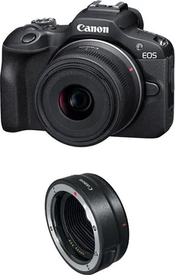 Immagine prodotto di CANON EOS R100 + RF-S 18-45mm f/4.5-6.3 IS STM + anello EF-EOS R
