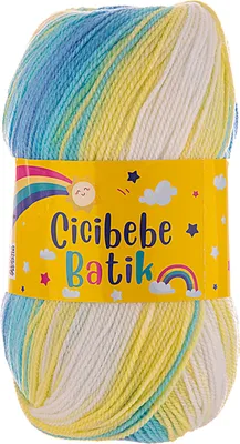 Produktbild von 100g Farbverlaufsgarn Cicibebe Batik Strickgarn Winterwolle Häkelgarn mehrfarbig