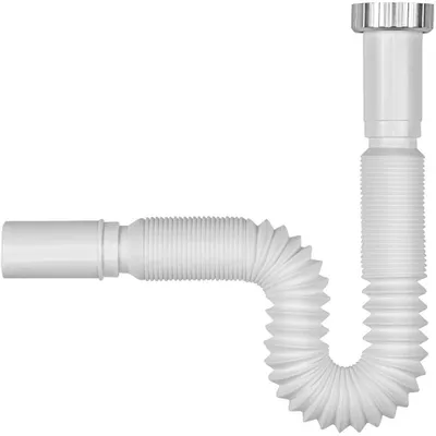 Immagine prodotto di Schläfer 439307 | Sifone Flessibile Universale per Scarico Lavabo G 1 1/4 (pollici), Scarico Ø 32mm, Tubo Flessibile di Scarico, Sifone a S Comprimibile, Tubo Allungabile da 340-750mm