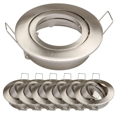 Produktbild von 6x Einbaurahmen MR16 SET Satin-Nickel 818-SN Ø65 mm IP20