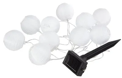 Produktbild von Best Season LED-Solarlichterkette "Ball White"10teilig F: cool light, ca. 2,7 m, m. Solarpanel,i.Akku,out, 477-13