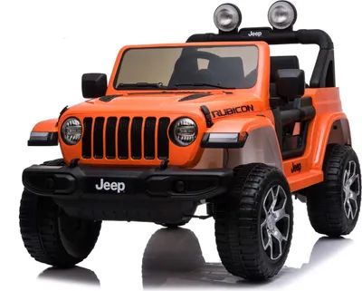Produktbild von RIRICAR Elektroauto für Kinder 12V Jeep Wrangler, Orange, kinder elektroauto 2 sitzer mit 2,4-GHz-Fernbedienung, Radio mit Bluetooth- und USB-Eingang, Lithium-Akku, Eva-Räder, elektrofahrzeug kinder ab 3-8 jahre