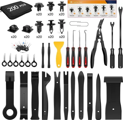 Immagine prodotto di INF Kit Attrezzi Smontaggio Auto 200 Pezzi - Leve in Nylon per Interni Auto