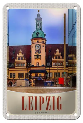 Produktbild von Blechschild Reise 12x18cm Leipzig Deutschland Kirche Architektur Schild