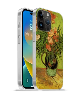 Produktbild von MuchoWow® Handyhülle Schutzhülle Hülle für Apple iPhone 14 Pro - Softcase Stillleben Vase mit Oleander und Büchern - Vincent van Gogh Silikon Softcase Handy Hülle - Umschlag