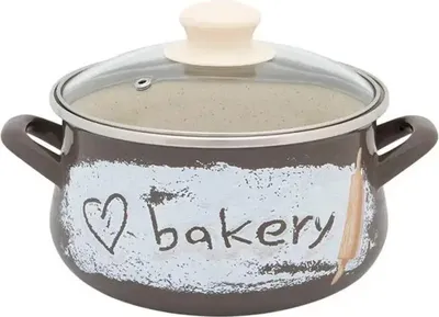 Obrázek produktu pro Hrnek Metalac 1,65 l s víčkem ze skla, 14 cm, smalt, série Bakery