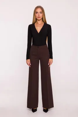 Immagine prodotto di Made of Emotion Pantaloni donna a gamba larga Afellee M875 marrone XL