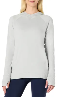 Productafbeelding van A. Essentials: Dames sportshirt met lange mouwen, lichtgewicht, zachte functionele trui met capuchon