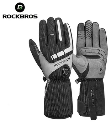 Produktbild von ROCKBROS Beheizbare Fahrrad- & Motorradhandschuhe Grau XL