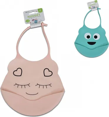 Produktbild von Cangaroo Babylatz Nugget Silikon, verstellbar, Fütterlätzchen, Auffangschale rosa