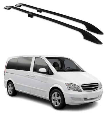 Image de Barres de Toit Longitudinales pour Mercedes Vito W639 W447 2003-2025 Alu Noir