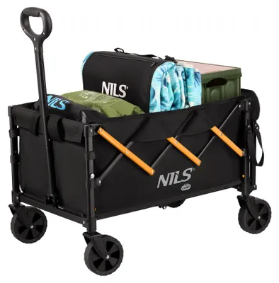 Produktbild von NC2608 Faltbarer Reisekinderwagen Schwarz-Orange 100L Nils Camp