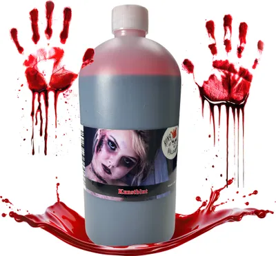 Produktbild von Kunstblut in Flasche, 1 Liter – Für Halloween, Fasching, Karneval und Theateraufführungen