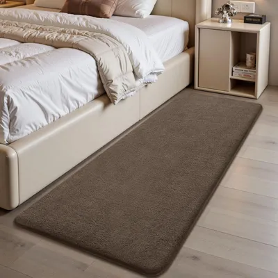 Image de Tapis de 60x200 cm - Antidérapant et lavable, couleur taupe