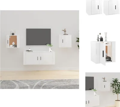 Obrázok produktu pre vidaXL TV nástenné skrinky 2 ks. Vysokolesklá biela 40x34,5x40 cm - TV nábytok