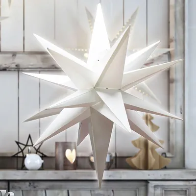 Image de étoile de Noël 3D 58cm Décoration de Noël Étoile de l'Avent Étoile lumineuse Décoration de fenêtre Étoile