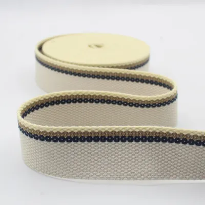 Gewebtes Gurtband 5 m x 30 mm, Ecru, Polyester-Baumwoll-Mix