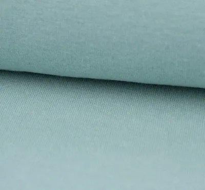 Produktbild von Bündchenstoff Meterware Schlauchware Organic Bio fein aqua blau 35cm