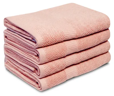 Produktbild von DoubleDry Handtücher Set - Popcorn Weave Kollektion - 70x140 cm - 4 Teilig - 100% Baumwolle - 450 g/m² - Weich - Saugfähig - Green - Pfirsich