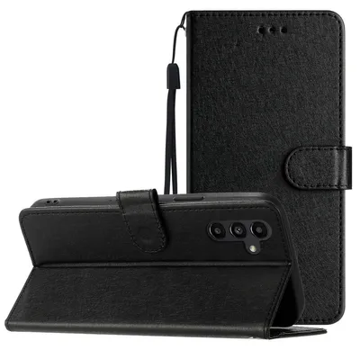 Produktbild von König Design Hülle kompatibel mit Kunstleder Handyhülle - Handy Case Schwarz