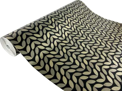 Produktbild von Klebefolie Möbel 45x200 cm - Goldenes Muster - Möbelfolie selbstklebend in Deko-Stil - Folie für Möbel zur schnellen Renovierung von Türen, Schränken und Regalen - Möbelfolie dekorativ und pflegeleicht