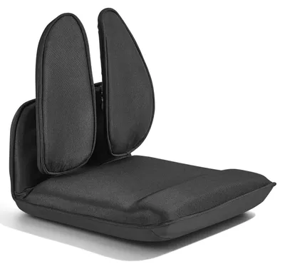 Zdjęcie produktu dla Fotel podłogowy - 5-stopniowa regulacja - Ergonomiczne oparcie - Metalowa konstrukcja - Wypełnienie piankowe z obiciem lnianym - Idealny do czytania i relaksu - Czarny