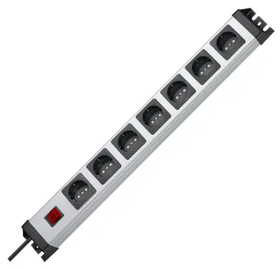 Produktbild von Kopp 226820011 Powerversal Steckdosenleiste, 7-Fach, mit beleuchtetem Schalter,