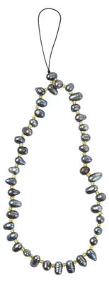 Image de Câbles téléphoniques ornés de perles noires, idéaux pour porte-clés et sacs
