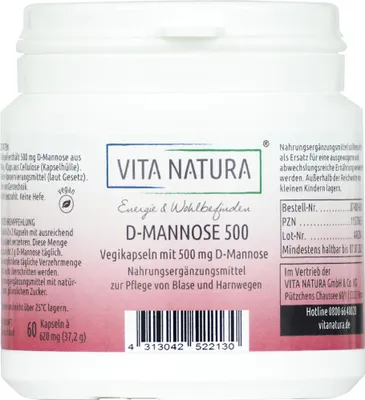 Immagine prodotto di Capsule di D-Mannosio 500mg, 60 Capsule