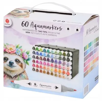 Produktbild von DecoTime Aquamarkers Marker Doppelseitig Aquarell 60 Stück
