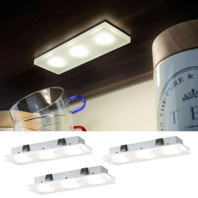 Image de Ensemble de spots encastrables Paulmann, modèle Fleecy LED, carrés, 3 x 3,6 W, 4000 K, 9 VA, 230/12 V, 150 x 50 mm, finition satinée/acrylique