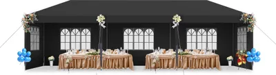 Obrázek produktu pro LARS360 3x9 m pavilon party stan stan nepromokavý stan pivní stan zahradní stan venkovní party stan zahradní pavilon UV ochrana s bočními panely a okny zimní kempinkový stan antracitový