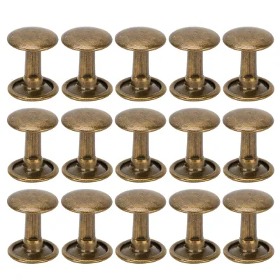 Obrázok produktu pre Sada 200 ks – dvojité nity, guľaté nity, železo, gombíky, džínsy, koža, topánky, tašky, oblečenie, 10 x 10 mm, bronz