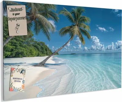 Produktbild von Magnettafel 60x40cm magnetisch & beschreibbar Metall-Board - Strandurlaub