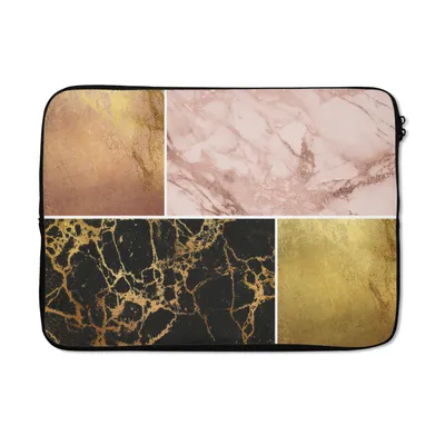 Produktbild von MuchoWow® Laptop Hülle 13 Zoll Marmor - Rosa - Gold Laptoptasche - Laptophülle - Sleeve - Rundumschutz
