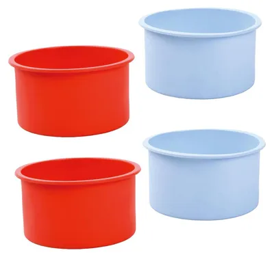 Produktbild von 4 Stück 4 Zoll Silikon Backform, Silikon Kuchenform Rund Klein, Silikon Backformen Set, Kuchenformen Silikon Schichtkuchen Backformen, Backform Rund Antihaft für Kuchen Käsekuchen Brote