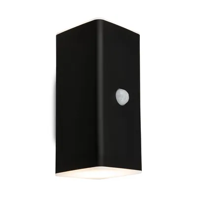 Produktbild von Briloner Kona LED Wandleuchte Aussen, Bewegungsmelder, Dämmerungssensor, Akku, Schwarz, Maße: 15,5 x 6,5 x 8,5 cm