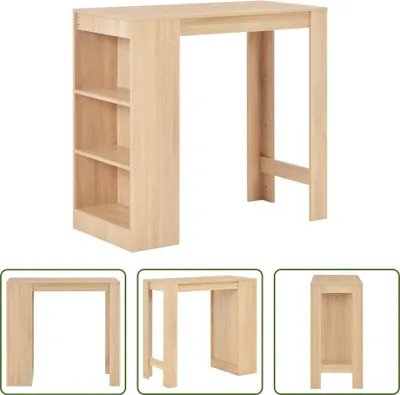 Obrázek produktu pro The Living Store Barový stůl s policí dub hnědý 110x50x103 cm